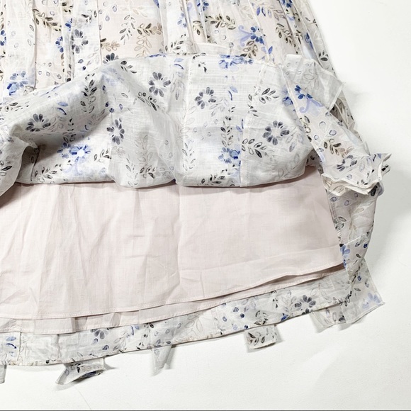AJE Dellal Midi Skirt Wildflower Floral Print Size US 2 XS (AU 6) White Blue - Picture 3 of 12